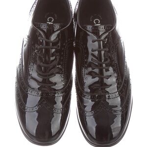 CHANEL Black Patent Leather Loafers